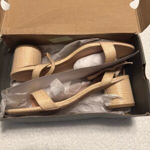 LOFT Tan Block Heel Sandals